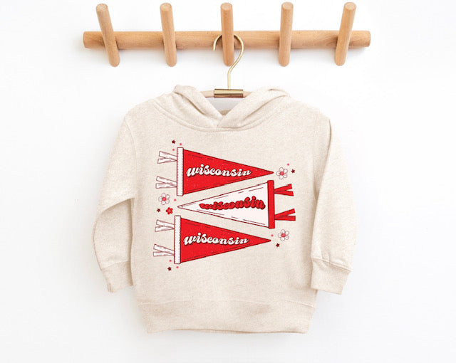 Wisconsin Pennant Toddler & Youth Hoodie