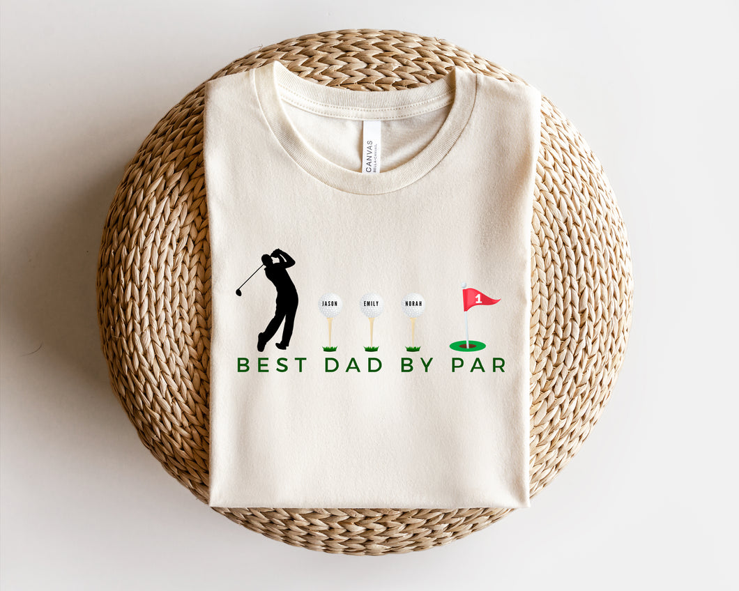 Best Dad Grandpa By Par CUSTOM GOLF BALL Tee