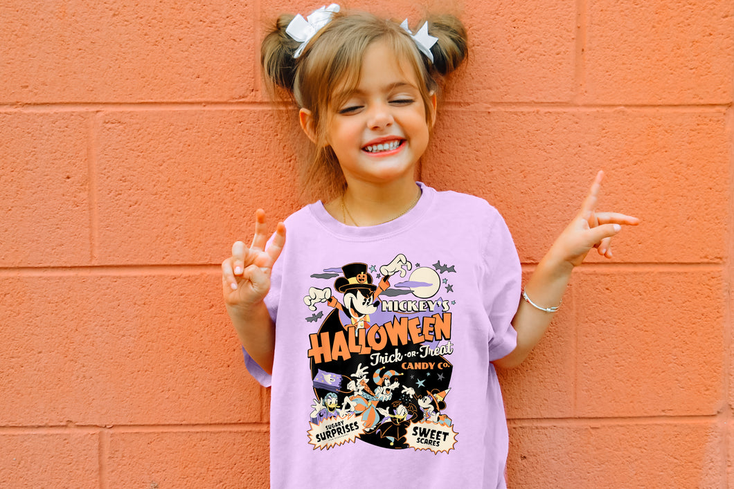 Vintage Mickey Halloween Orchid Tee Youth