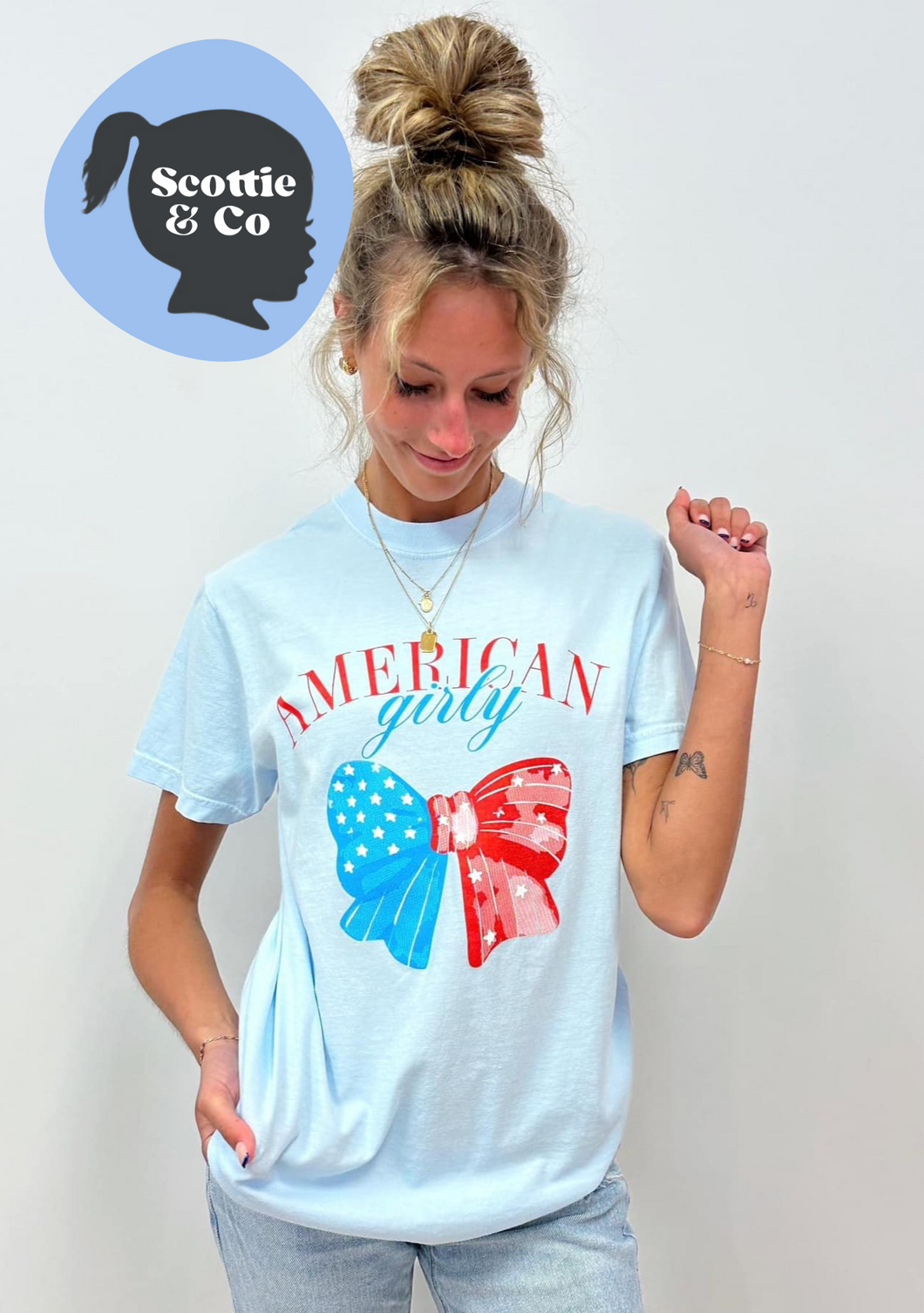 American Girly Bow Tee