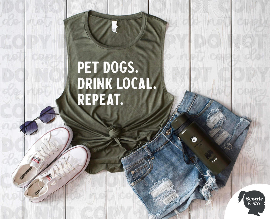 Pet Dogs Drink Local Repeat Shirt