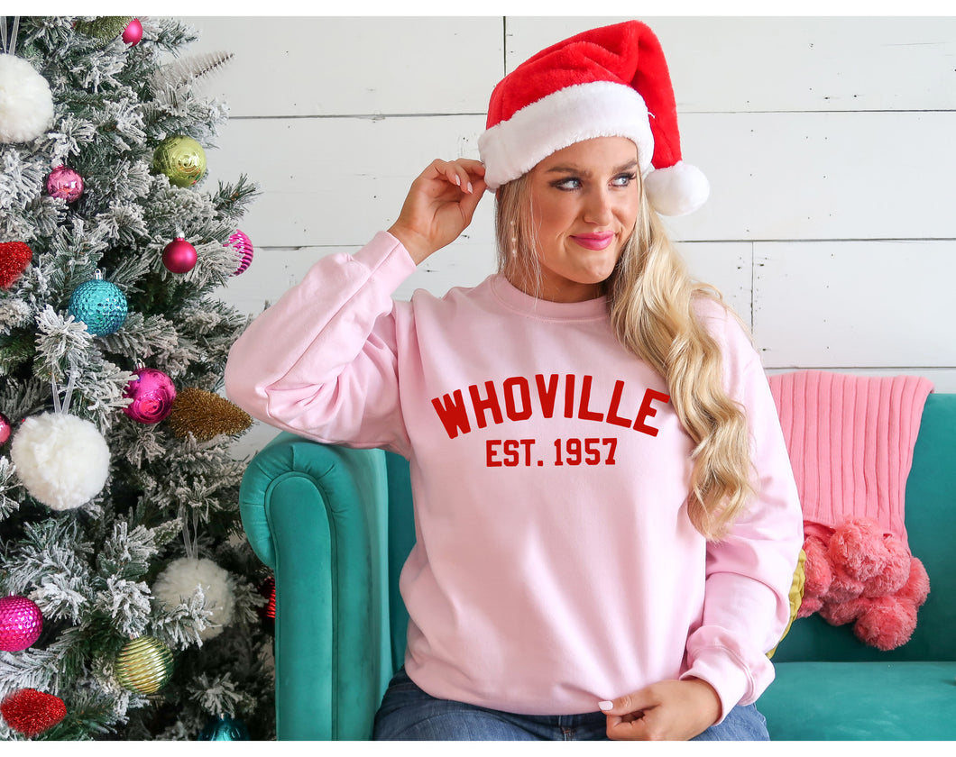 Whoville Est. Light Pink Sweatshirt