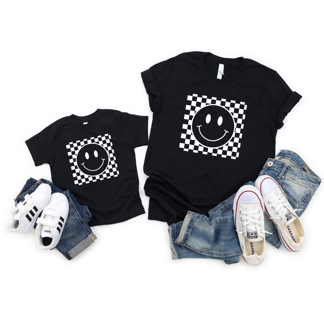 Checkered Smiley Face Toddler/Youth Tee