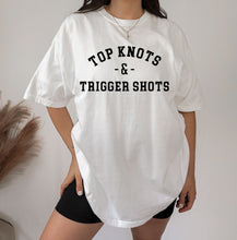 Load image into Gallery viewer, Top Knots &amp; Trigger Shots Tee
