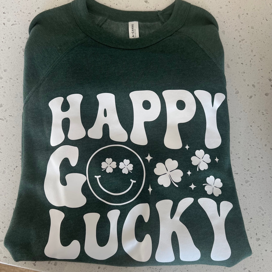 Happy Go Lucky Crewneck - Adult L