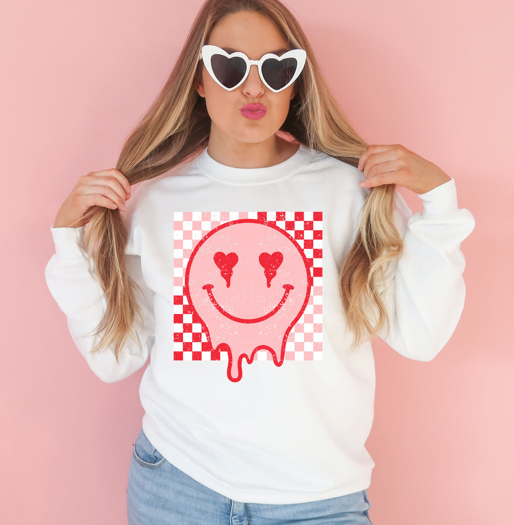 Checkered Smiley Crewneck (Youth & Adult)