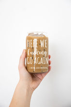 Load image into Gallery viewer, 16oz Custom Iced Coffee / Drink Glass with Lid + Glass Straw
