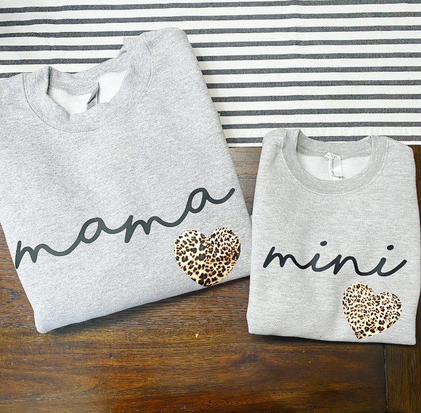 Mama + Mini Cheetah Heart Set